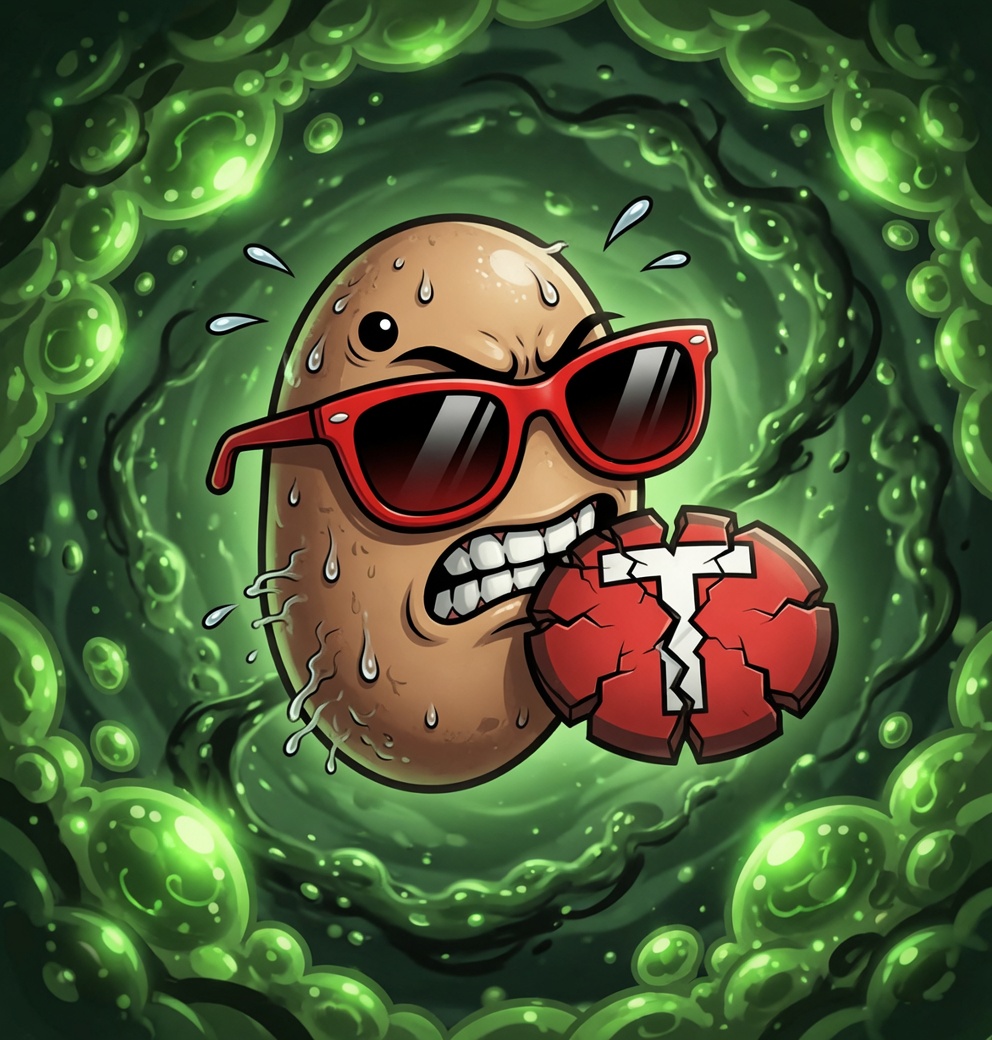 Cheerful potato mascot